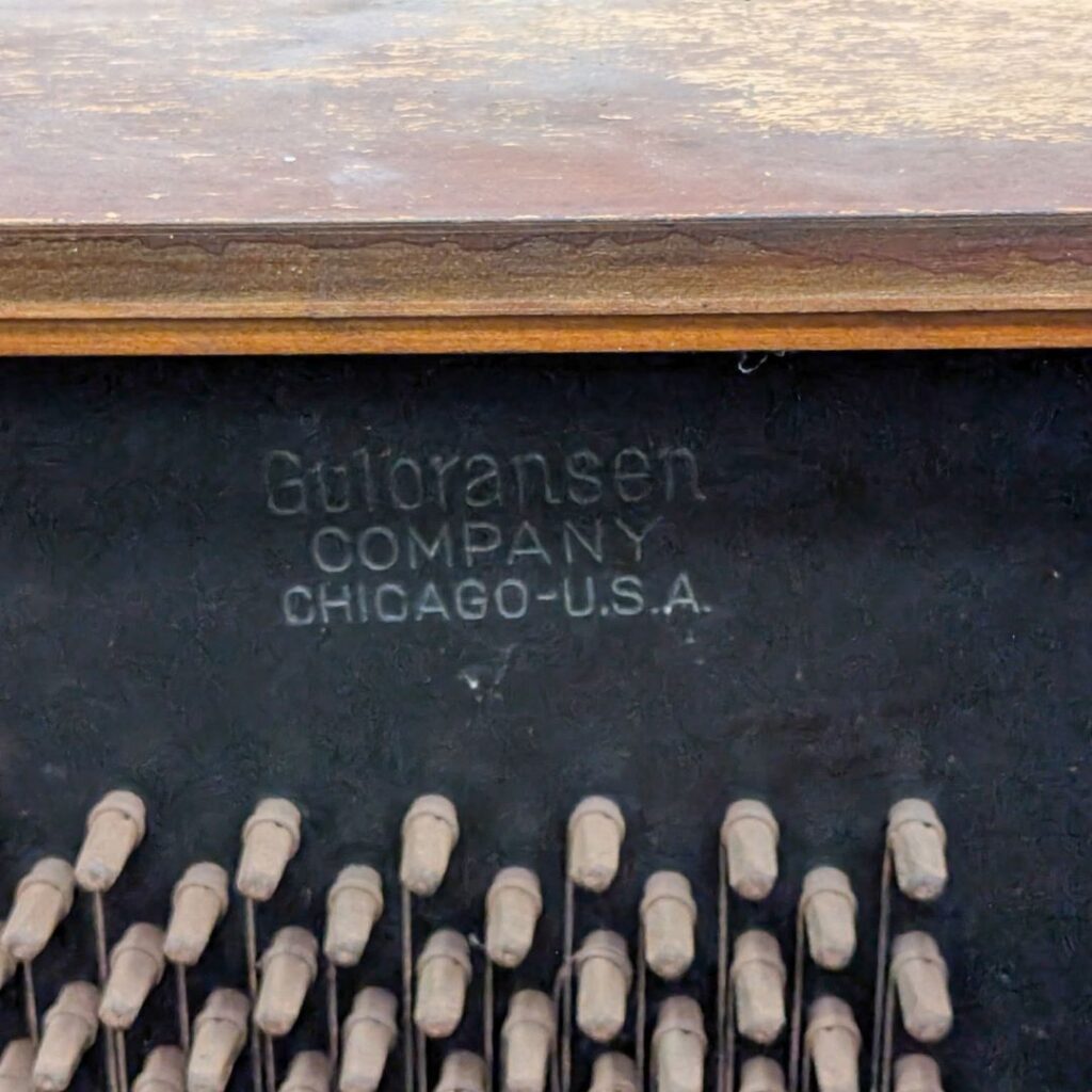 Further detail of the player piano, current condition
