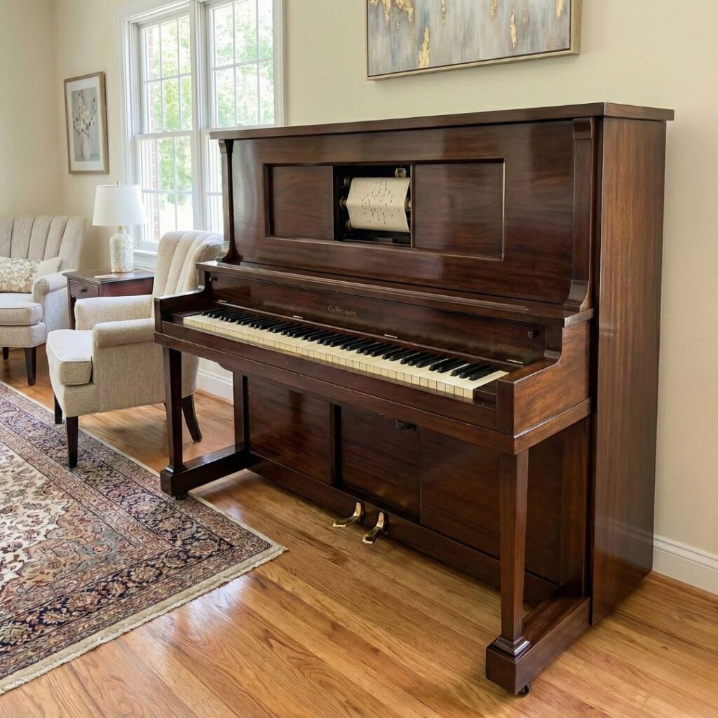 Visualization of the 1927 Gulbransen upright player piano once fully restored